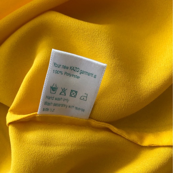 Kazo Mustard Yellow Long Sleeve Blouse Size L - Picture 11 of 14
